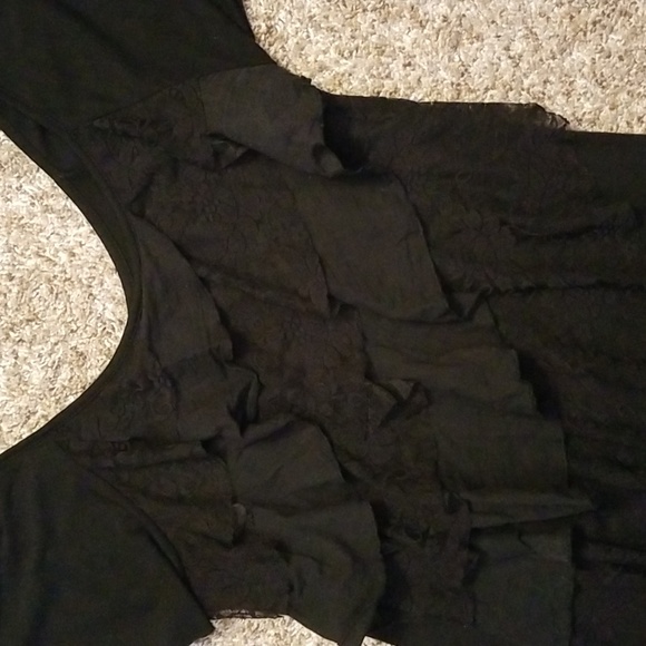 Black Ruffled Top - Picture 2 of 9
